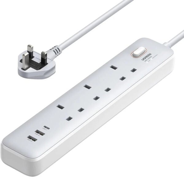 UGREEN 30W 3 AC Power Strip with Master Switch, 2A1C (CD286)