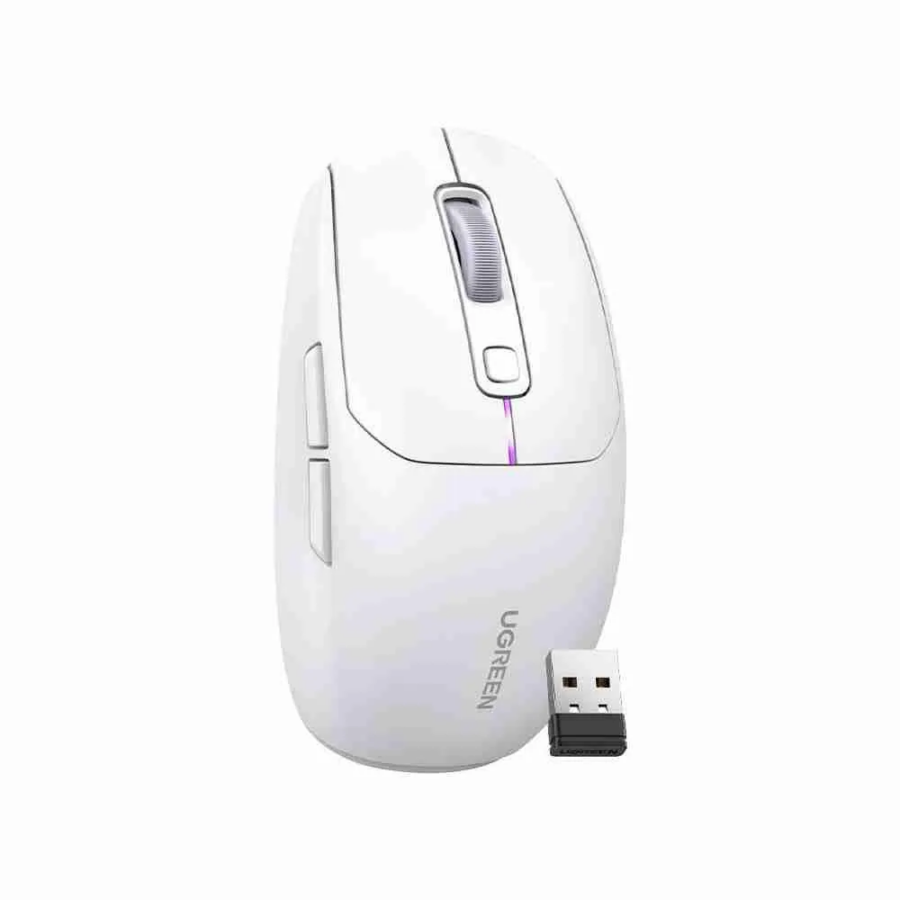 UGREEN-Lightweight-Wireless-Bluetooth-Gaming-Rechargeable-Mouse-White-MU103