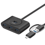 UGREEN USB-A 3.0 4-Port Hub with USB-C & USB-A 2-in-1 interface 1M, Black (CR113)