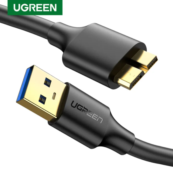 UGREEN USB-A 3.0 to Micro USB 3.0 Male Cable 0.5m, Black (US130)