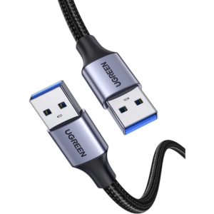 UGREEN USB-A Male to USB-A Male USB 3.0 Alu Case Braided Cable 2M, Black (US373)